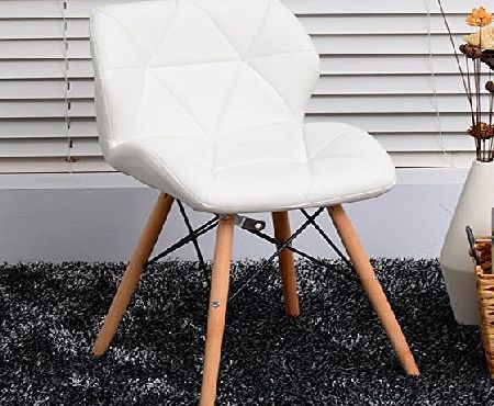 Homcom  Faux Leather Diamond Designer Dining Chair Padded Solid Wooden Legs Lounge Home Office Furniture
