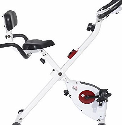 Homcom Indoor Folding Magnetic Exercise Bike 2-way Flywheel X-Bike Fitness Stationary Exercise Bicycles Cardio Workout Weight Loss Machine