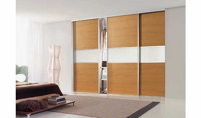 Home Decor Innovations Oak White Glass Sliding Wardrobe Door Aura Kit -