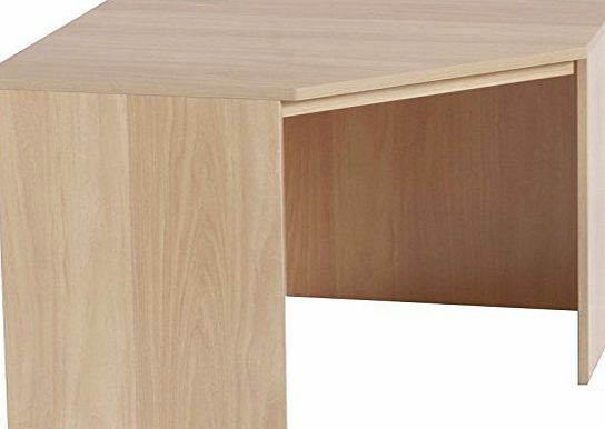 Home Office Furniture UK Corner Desk Unit Computer Table, Wood, Beech, Wood Grain Profile, 2-Piece