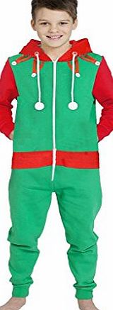 Home ware outlet Novelty Unisex Girls Boys Elf Santa All in One XMAS Christmas Onesie Costume Jumpsuit Dress GREEN ELF AGE 11-12