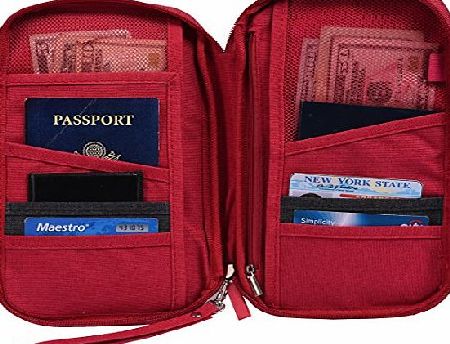 Hopsooken Travel Wallet amp; Passport Holder Organizer Rfid Blocking ID Card Pouch (Rose)