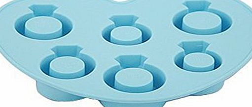 Hosaire 1X Wedding Diamond Ring Shape Ice Cube Tray Mould Chocolate Fondant Silicone Cake Mold Mould(Blue)
