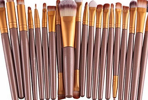 Hosaire Pro Makeup 20pcs Brushes Set Eyeshadow Eyeliner Lip Brush Powder Foundation Tool Gold