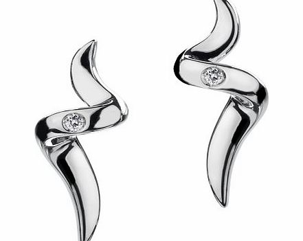 Hot Diamonds Spiral Silver And Diamond Earrings