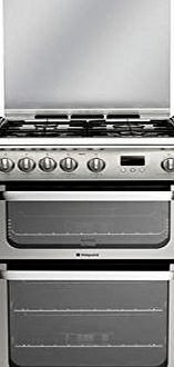 Hotpoint HUG61G Cooker Freestanding Gas Double Oven Graphite