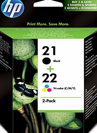HP 21 Black/22 Tri-color 2-pack Original Ink Cartridges (SD367AE)