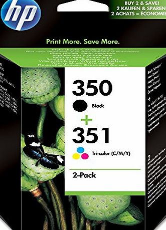 HP 350 Black/351 Tri-color 2-pack Original Ink Cartridges (SD412EE)