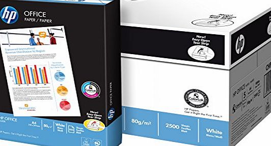 HP 80 gsm A4 White Office Copier Paper (1 Box Contains Five Reams of 500 Sheets)