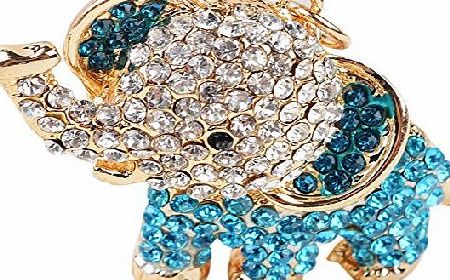 Hrph Fashion Accessories Crystal Lucky Elephant Keychain Car And Rhinestone Bag Buckle Gift Jewelry