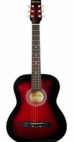 HST Mall HST Acoustic Concert Classic Guitar 37`` 3/4 Size Beginners Starter Learn 6 Strings Red