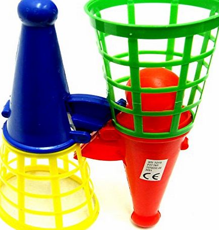 HTI Click amp; Catch It Twin Ball Game Indoor Outdoor Garden Toy Set Pop amp; Catch Ball