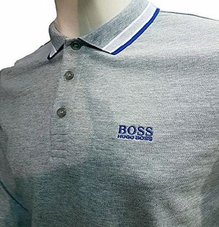 Hugo Boss Green PLISY Long Sleeve 50272945 059 Grey Polo Shirt