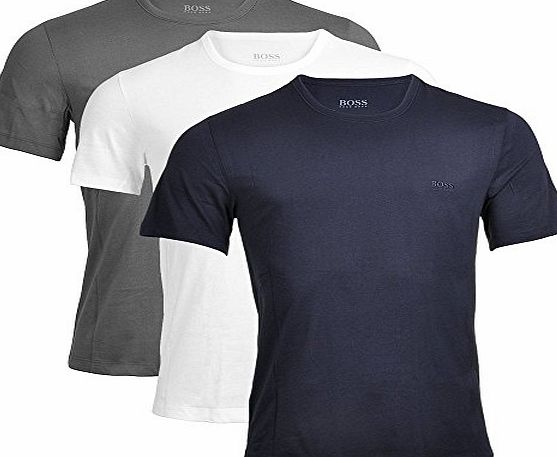 Hugo Boss  3-Pack Cotton Classic Crew Neck T-Shirt, Grey/Navy/White Grey/Navy/White X-Large