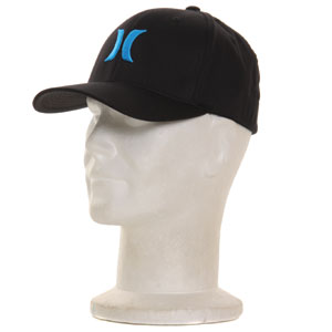 Hurley One and Only Black Flexfit cap - Black/Cyan