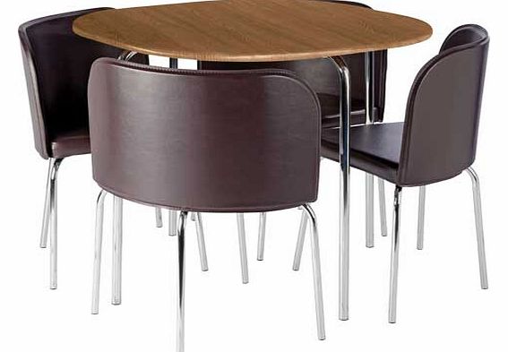 Hygena Amparo Oak Effect Dining Table and 4