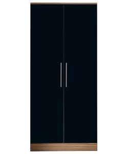 Hygena Madrid RA 2 Door Wardrobe - Black Gloss