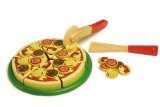 iAuctionShop Childrens wooden pizza set with knife - all with velcro fastenings