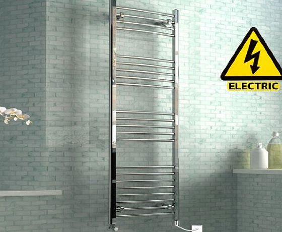 iBathUK 1600 x 500 mm Electric Curved Towel Rail Radiator Chrome Heated Ladder