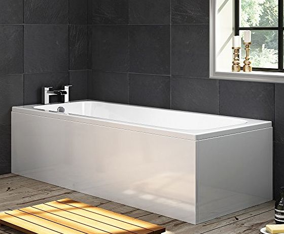 iBathUK 1700 mm Luxury Round Single Ended Bath Modern Straight White Bathroom Bathtub