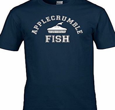 Ice-Tees APPLECRUMBLE amp; FISH 1 - designer fashion label parody, silly, funny mens T Shirt