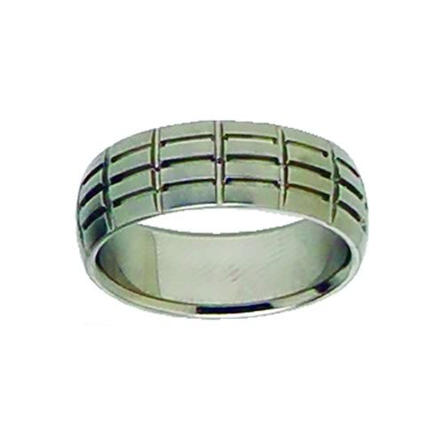 Icon Mens Icon Etched Grid Ring N/a
