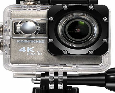 ICONNTECHS IT Ultra HD 4K Sports Action Camera WIFI 1080P 60fps HDMI 20MP  170 Degree Wide Viewing Angle Waterproof DV Camcorder for Extreme Outdoor Sport (Gray)