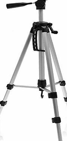 iGadgitz 140cm (55``) Silver 3 Section Extendable Lightweight Aluminium Portable Tripod Stand   Carry Case for Canon Legria HF G25, HF R66, HF R506, HF G30 High Definition Camcorders
