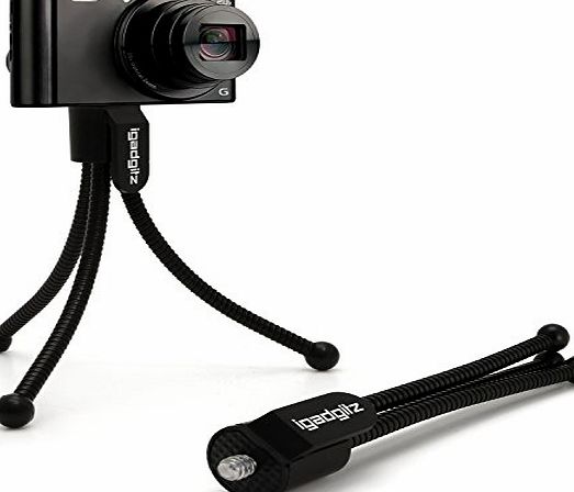 iGadgitz Flexible Mini Table Top Tripod for Digital Compact Cameras with Pocket Clip - Black