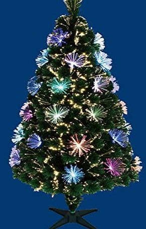 ihidirect Fibre Optic 5FT Green Christmas Tree with Multi LED Lights amp; White Lights T861V-12