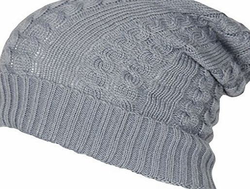 IMTD - Im Totally Different IMTD Mens Oversized Design Funky Retro Long Baggy Beanie Ski Turn Up Hat PRICE REDUCTION SALE Grey Slouch Hat