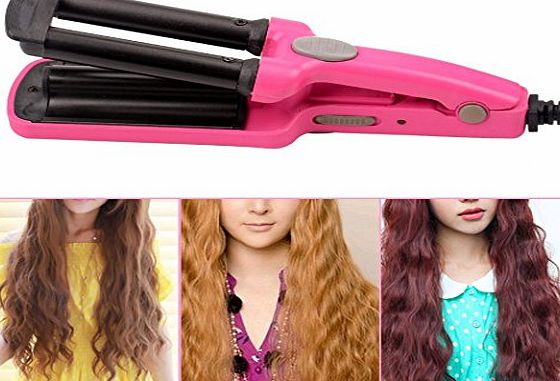 inkint Mini 3 Barrel Ceramic Hair Curling Tong Hair Curler Waver Roller Wand for Lady Hair Salon Styling