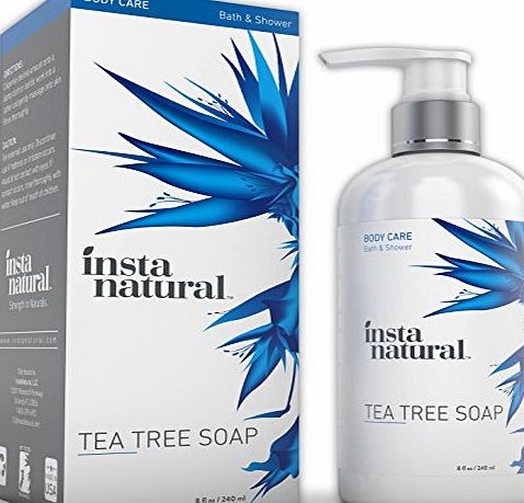 InstaNatural Antifungal Tea Tree Oil Soap - Foot amp; Body Wash - For Acne, Odor, Bacteria, Nail Fungus, Athletes Foot, Ringworm amp; Jock Itch - Best Moisturiser for Dry, Itching amp; Irritated Sk