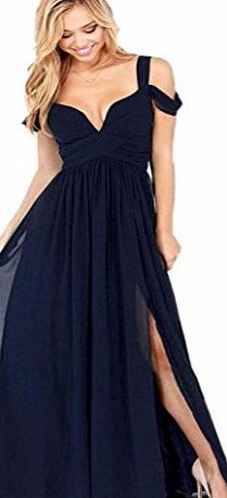 Internet Sexy Women Long Maxi Cocktail Party Ball Prom Gown Formal Dress (UK6-8, Navy)