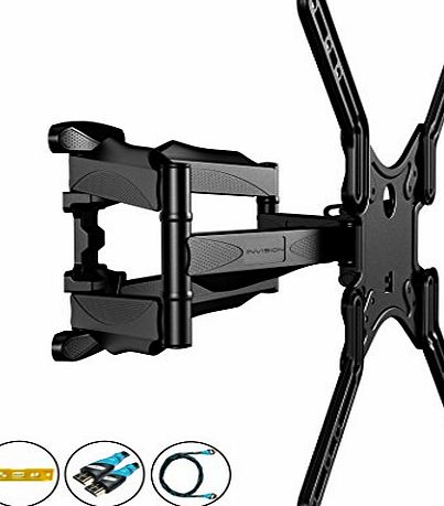 Invision Double Arm TV Wall Bracket Mount - For 24 - 55 Inch LED LCD Plasma amp; Curved Screens - Tilt Swivel Feature - Includes 1080p HDMI Cable amp; Spirit Level *Please Confirm Your TV VESA Moun