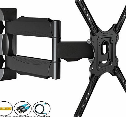Invision Ultra Slim Tilt Swivel TV Wall Bracket Mount - For 24 - 55 Inch LED LCD Plasma amp; Curved Screens - Now Includes 1.8m HDMI Cable (HDTV-E)