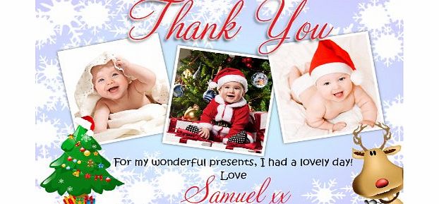 Invite Designs Ltd 10 Personalised Christmas Xmas THANKYOU Thank you PHOTO Cards N32
