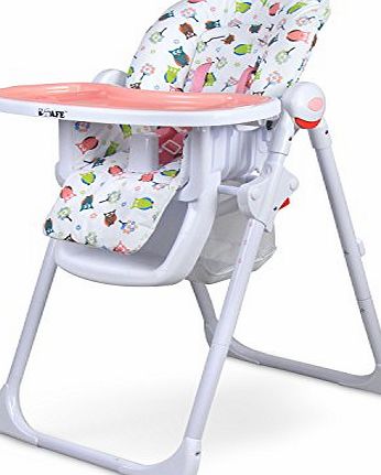 iSafe MAMA Highchair - Twilight Recline Compact Padded Baby High Low Chair Complete With Double Tray amp; Storage Basket