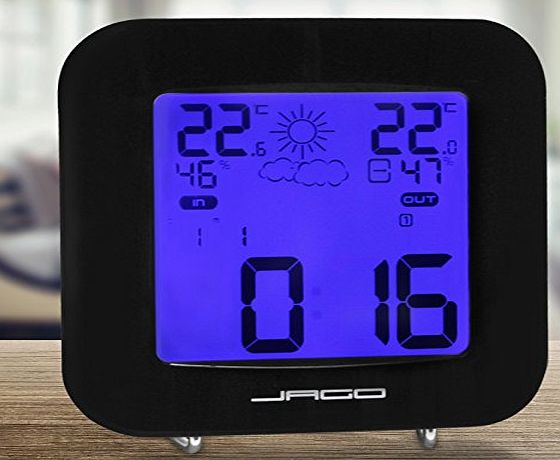 Jago Digital Wireless Indoor Weather Station with Outdoor Sensor Temperature amp; Air Humidity Gadget (Model 1)