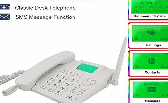 Jeasun GSM Desk Phone, Sourcingbay M938 Cordless Desktop Phone 2.4 Inch Wireless Quadband GSM Telephone Classic Desktop Telephones with SIM Card Slot, Handset and Keyboard for Home and Office (Especially Sen