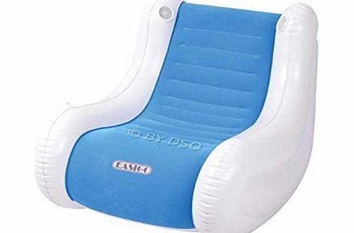 Inflatable Gaming Chair with Speakers Blue and White BML83580