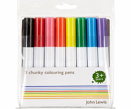 John Lewis Chunky Pens, Pack of 8