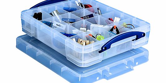 John Lewis Storage Box with 1 Tray, 11 Litre,