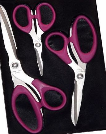 Jos Online Store 3 Pack Titanium Coated Stainless Steel Scissors - Includes Left Handed, Right Handed - Dishwasher Safe