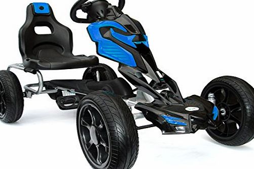JOY 4KiDS #scout Kids pedal go kart, ride-on car, pedal go cart, eva tyres 5-12 yrs blue