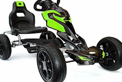 JOY 4KiDS #scout Kids pedal go kart, ride-on car, pedal go cart, eva tyres 5-12 yrs green