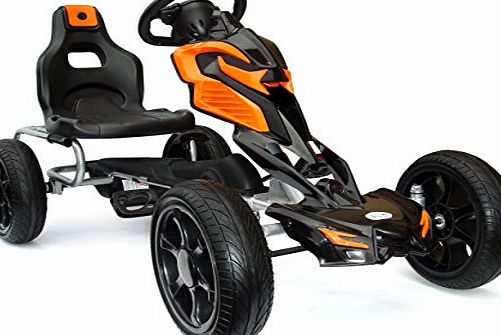 JOY 4KiDS #scout Kids pedal go kart, ride-on car, pedal go cart, eva tyres 5-12 yrs orange