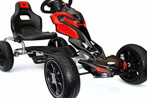JOY 4KiDS #scout Kids pedal go kart, ride-on car, pedal go cart, eva tyres 5-12 yrs red