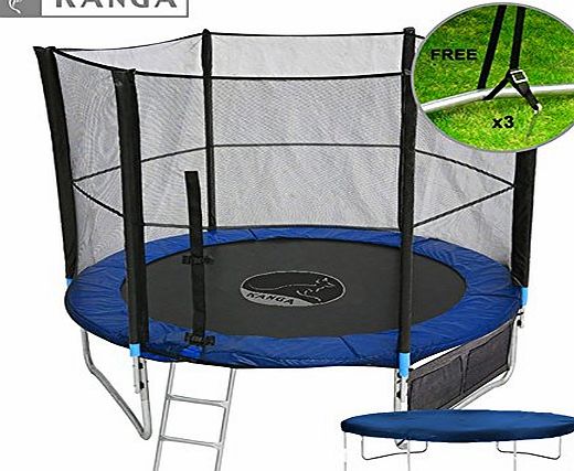 Kanga Trampolines Kanga 8ft Premium Trampoline with Safety Enclosure, Net, Ladder, Anchor Kit, Shoe Bag amp; Winter Cover (8ft)