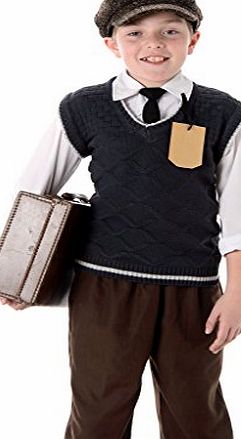 Karnival Evacuee Boys Fancy Dress WW2 30s 40s World Book Day Childs Kids Costume Outfit (XL 10-12 Years)